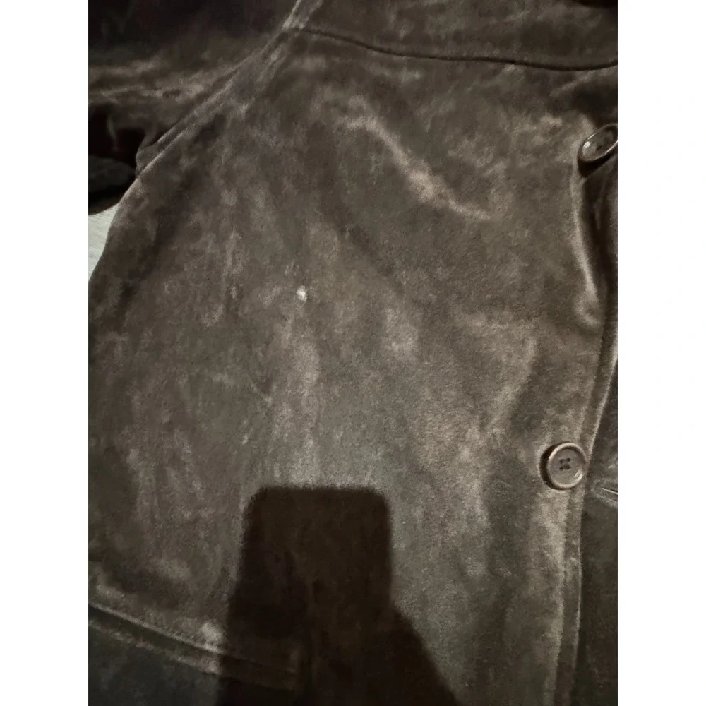 Banana Republic Soft Heavy Weight Chocolate Brown Suede Leather Jacket - M